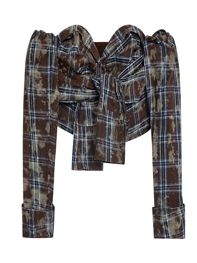 YYAHAHAS American Vintage Plaid Blouse Women Slash Neck Crop Top Simple Casual Shirts Streetwear 2000s Aesthetic
YYAHAHAS American Vintage Plaid Blouse Women Slash Neck Crop Top Simple Casual Shirts Streetwear 2000s Aesthetic