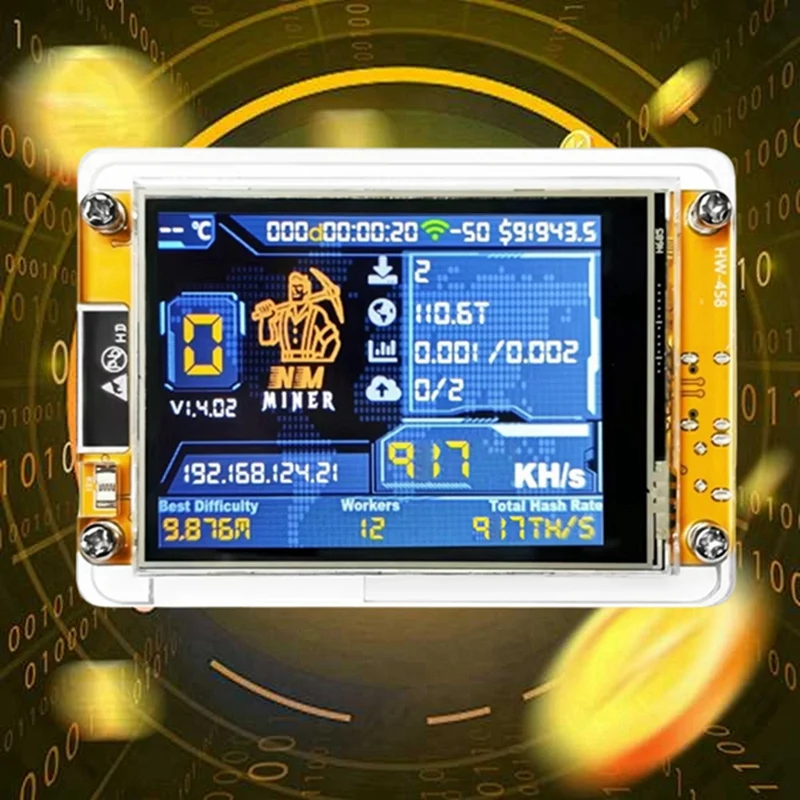 Модернизированный хешрейт NMMiner 917KH/S Miner ESP32 2,8-дюймовый интеллектуальный дисплей Crypto Solo Lottery Bitcoin с подставкой
Модернизированный хешрейт NMMiner 917KH/S Miner ESP32 2,8-дюймовый интеллектуальный дисплей Crypto Solo Lottery Bitcoin с подставкой