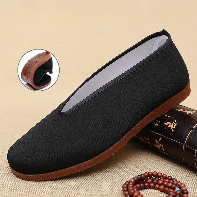 TWBEB Мужская обувь для кунг-фу, черные тканевые туфли в китайском стиле ретро, удобная нескользящая подошва с круглым носком
TWBEB Мужская обувь для кунг-фу, черные тканевые туфли в китайском стиле ретро, удобная нескользящая подошва с круглым носком