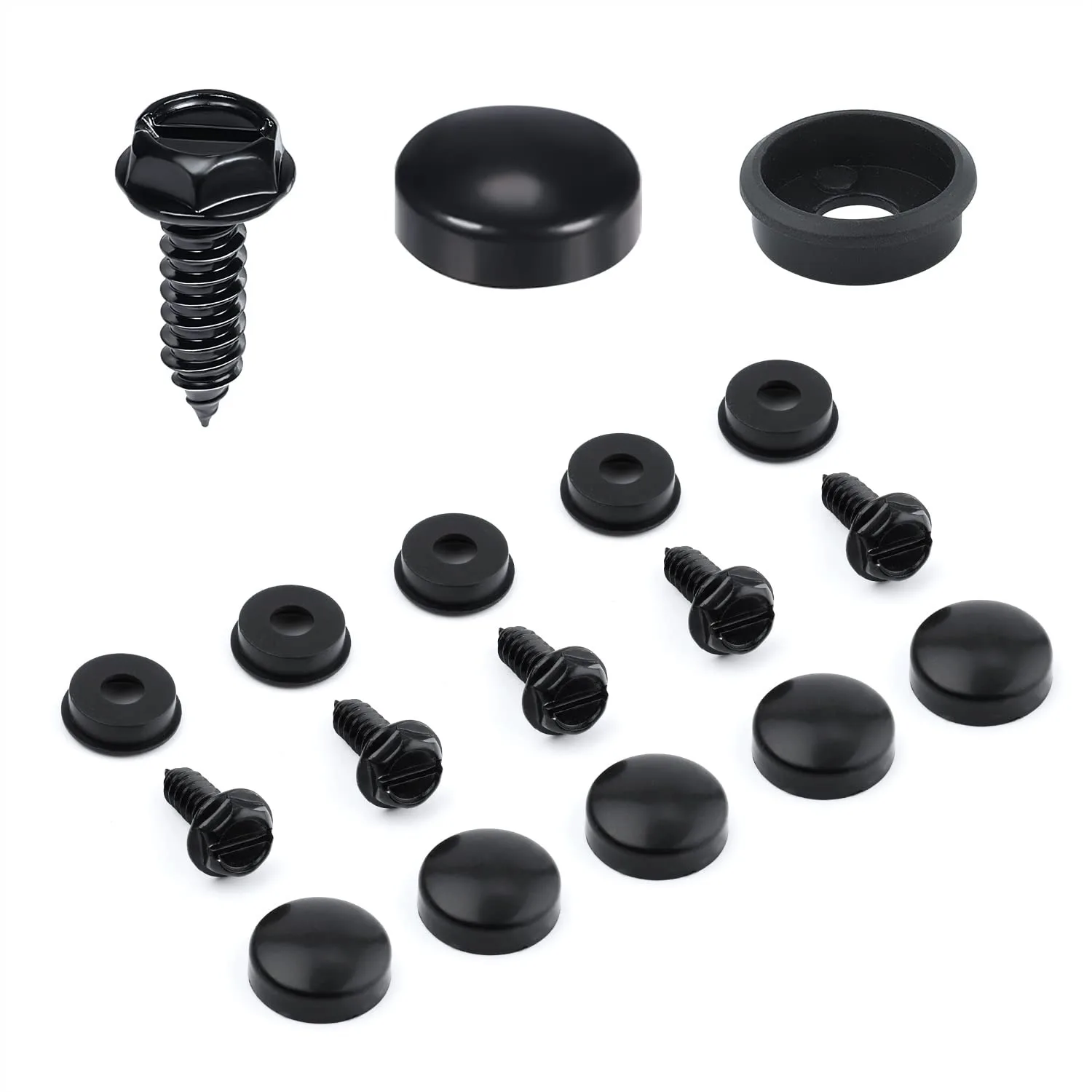 18Pcs Stainless Steel License Plate Screws Kit with Caps and Gaskets, Anti-Theft Fasteners for Cars Trucks SUVs Motorcycles
18Pcs Stainless Steel License Plate Screws Kit with Caps and Gaskets, Anti-Theft Fasteners for Cars Trucks SUVs Motorcycles