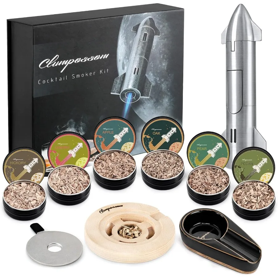 Набор для коктейлей с факелом, 6 вкусов, древесные чипсы с набором, набор для коктейлей, бурбон, старомодный набор для курильщиков для напитков, Birthda
Набор для коктейлей с факелом, 6 вкусов, древесные чипсы с набором, набор для коктейлей, бурбон, старомодный набор для курильщиков для напитков, Birthda