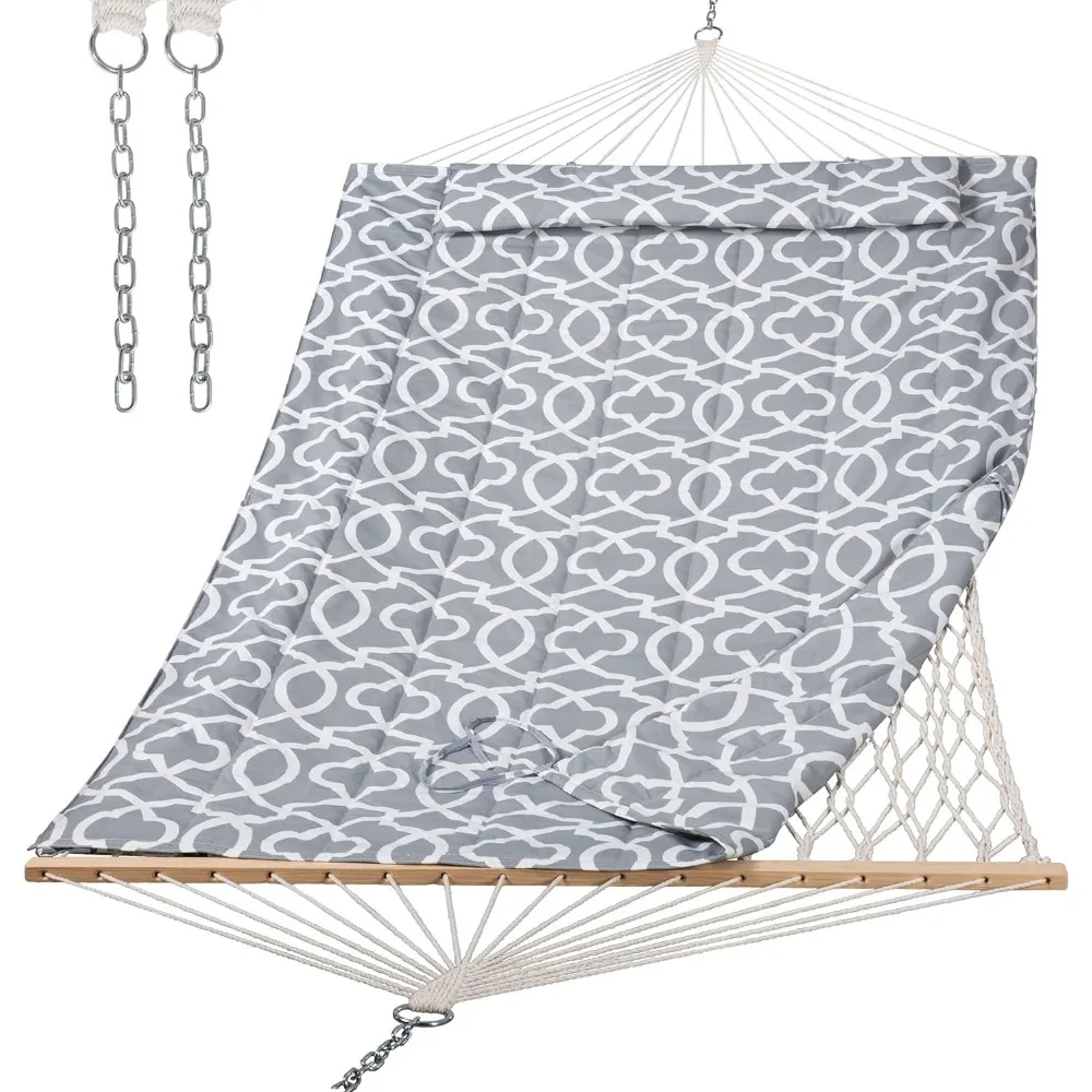SUNCREAT Hammocks Heavy Duty Hammock with Hardwood Spreader Bar, Double Rope Hammock with Polyester Pad
SUNCREAT Hammocks Heavy Duty Hammock with Hardwood Spreader Bar, Double Rope Hammock with Polyester Pad