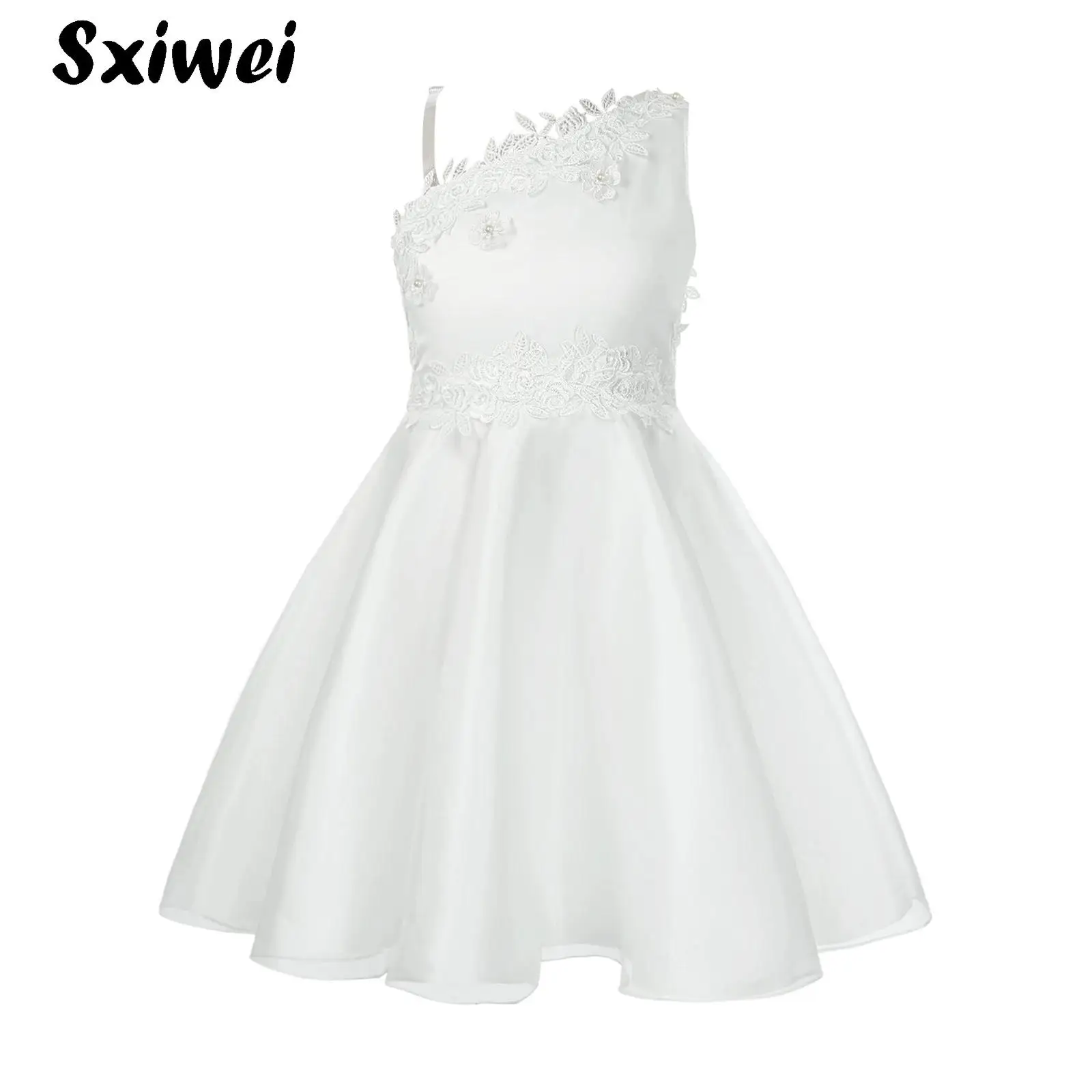 Big Girls One Shoulder Sleeveless Flower Girls Tulle Dress Applique Short Pageant Evening Wedding Bridesmaid Party Ball Gown
Big Girls One Shoulder Sleeveless Flower Girls Tulle Dress Applique Short Pageant Evening Wedding Bridesmaid Party Ball Gown