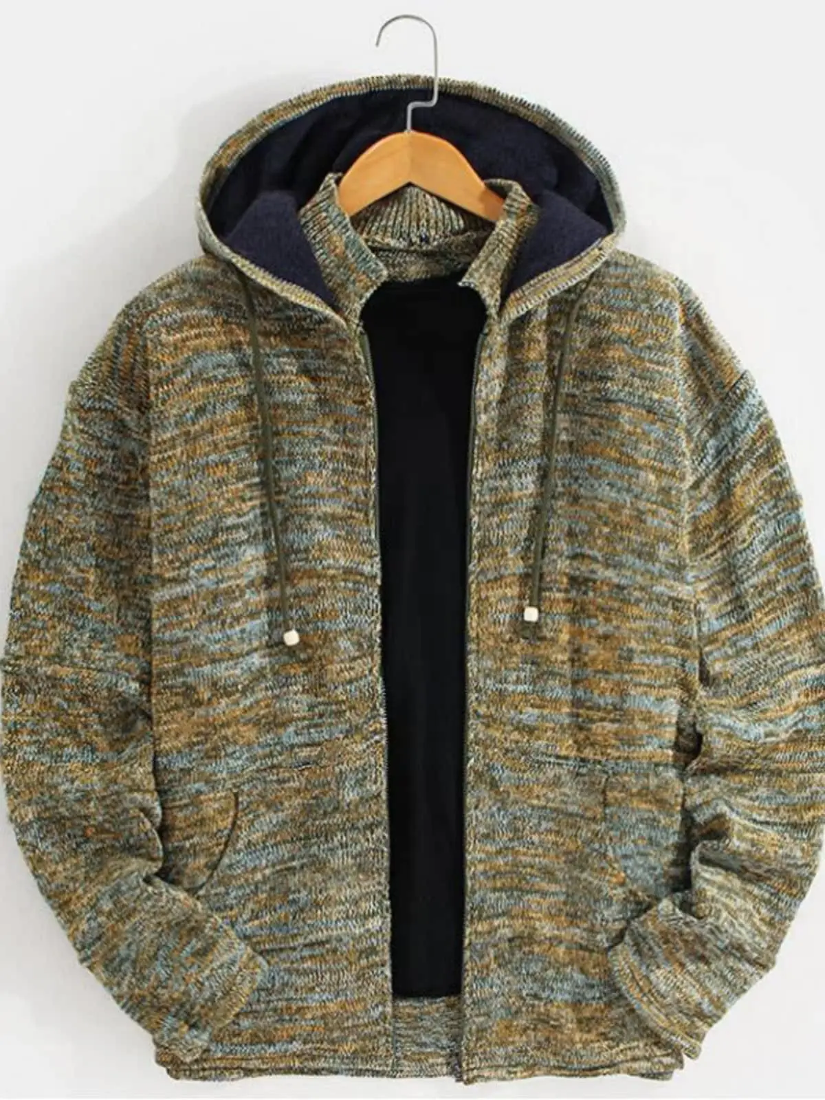 Мужской свободный вязаный кардиган на молнии с капюшоном, утепленный, повседневный, весенне-осенний, базовый, с круглым вырезом, открытый кардиган
Мужской свободный вязаный кардиган на молнии с капюшоном, утепленный, повседневный, весенне-осенний, базовый, с круглым вырезом, открытый кардиган