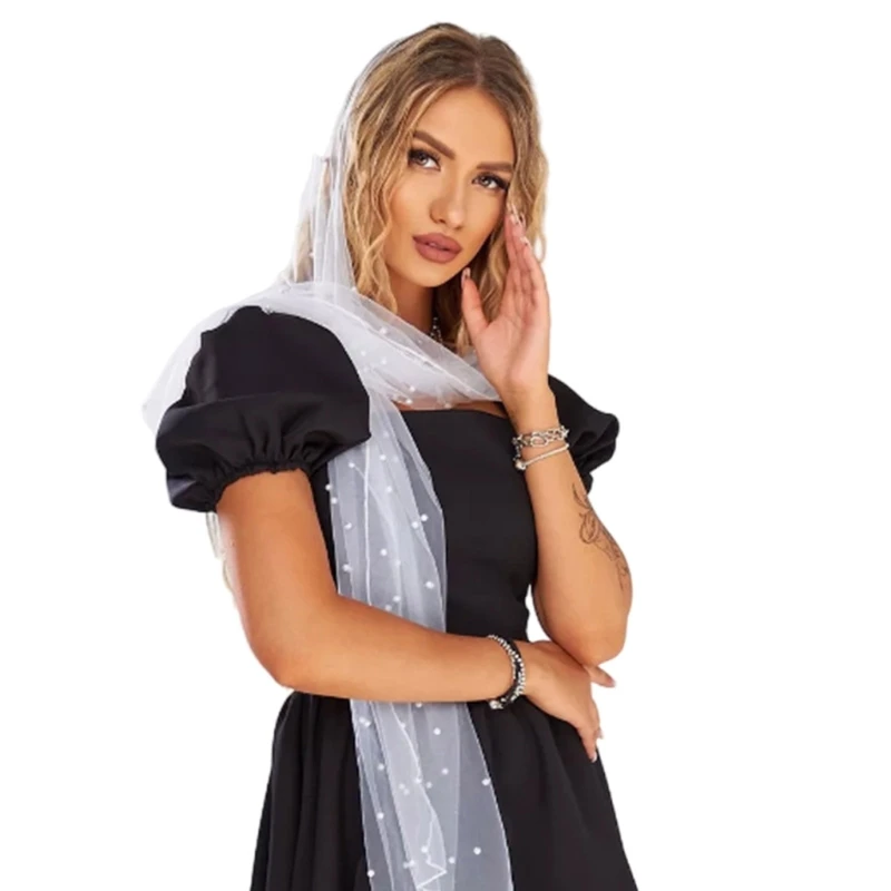 Women Romance Pearls Decorated Sheer Mesh Veils Scarf Lightweight Tulle Shawl Wraps for Evening Dresses Bridesmaid Capes
Women Romance Pearls Decorated Sheer Mesh Veils Scarf Lightweight Tulle Shawl Wraps for Evening Dresses Bridesmaid Capes