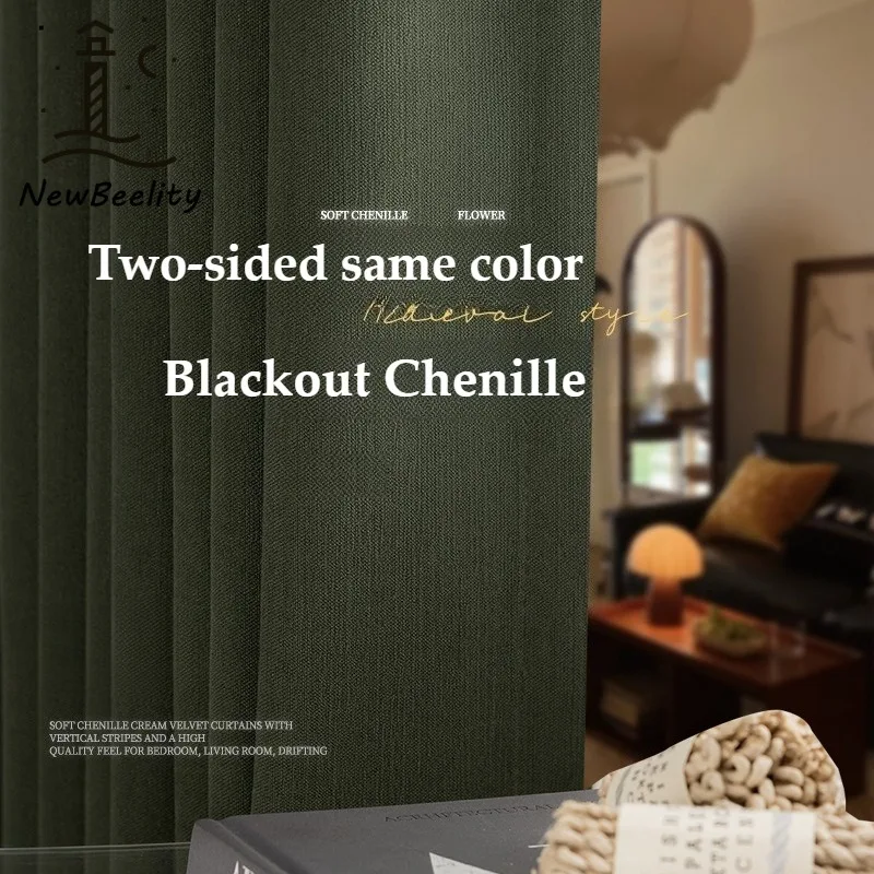 New Double-sided Green Chenille Blackout Curtains for Living Room Bedroom Dining Modern Simple Custom Size Decoration Drapes
New Double-sided Green Chenille Blackout Curtains for Living Room Bedroom Dining Modern Simple Custom Size Decoration Drapes
