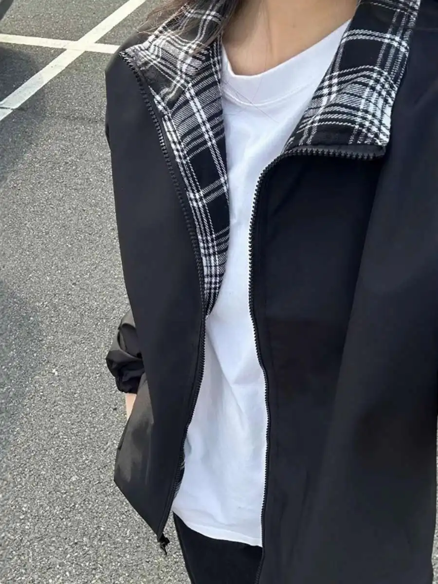 Retro American Plaid Patchwork Jaet Men's Women's Spring Autumn No Cap Stand Collar Top Baseball orm Cotton Thiened
Retro American Plaid Patchwork Jaet Men's Women's Spring Autumn No Cap Stand Collar Top Baseball orm Cotton Thiened