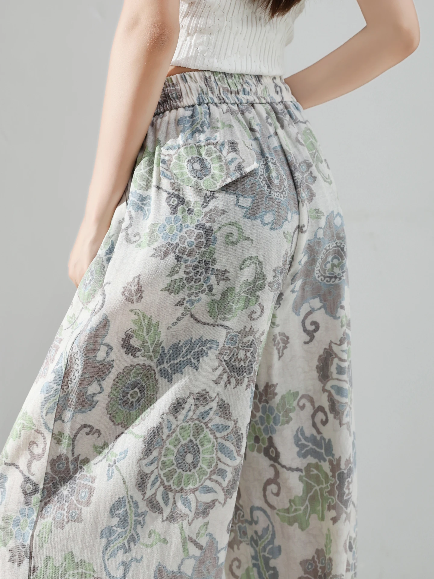 Ice Silk Cotton Linen Embroidered Wide Leg Pants Women Summer Thin High Waist Slim Loose Straight Drapey Floor Length Trousers
Ice Silk Cotton Linen Embroidered Wide Leg Pants Women Summer Thin High Waist Slim Loose Straight Drapey Floor Length Trousers