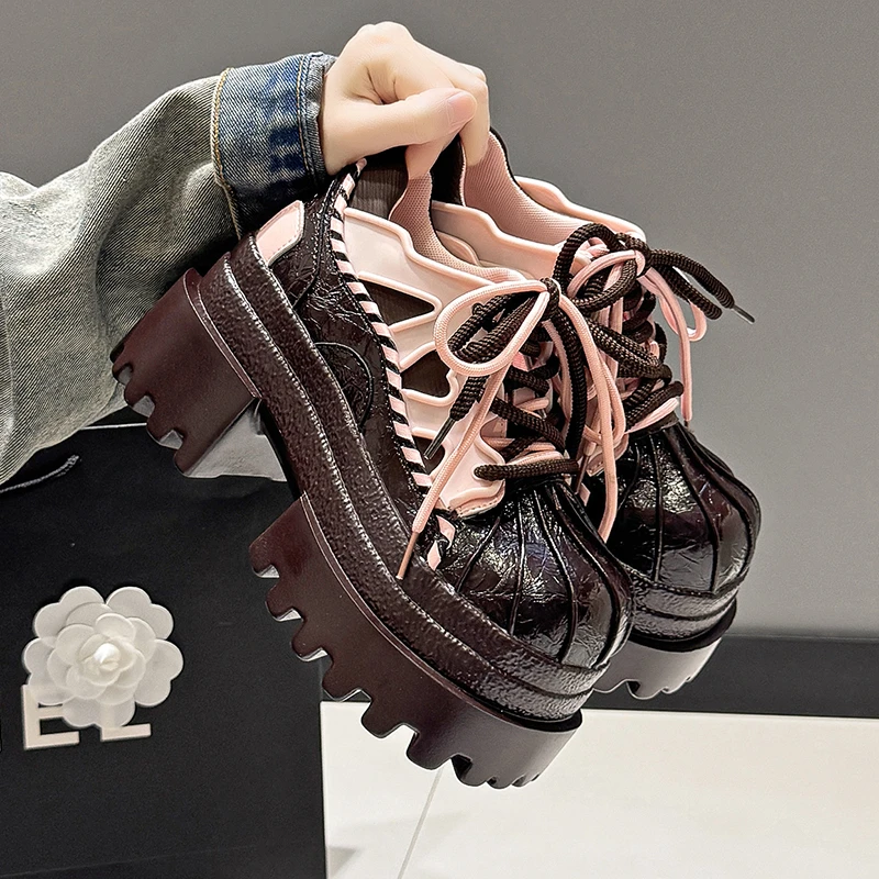 Новые женские кроссовки на высокой платформе 10 см, весна-осень, модные, на шнуровке, повседневные, на толстой подошве, для ходьбы, Zapatos Mujer
Новые женские кроссовки на высокой платформе 10 см, весна-осень, модные, на шнуровке, повседневные, на толстой подошве, для ходьбы, Zapatos Mujer