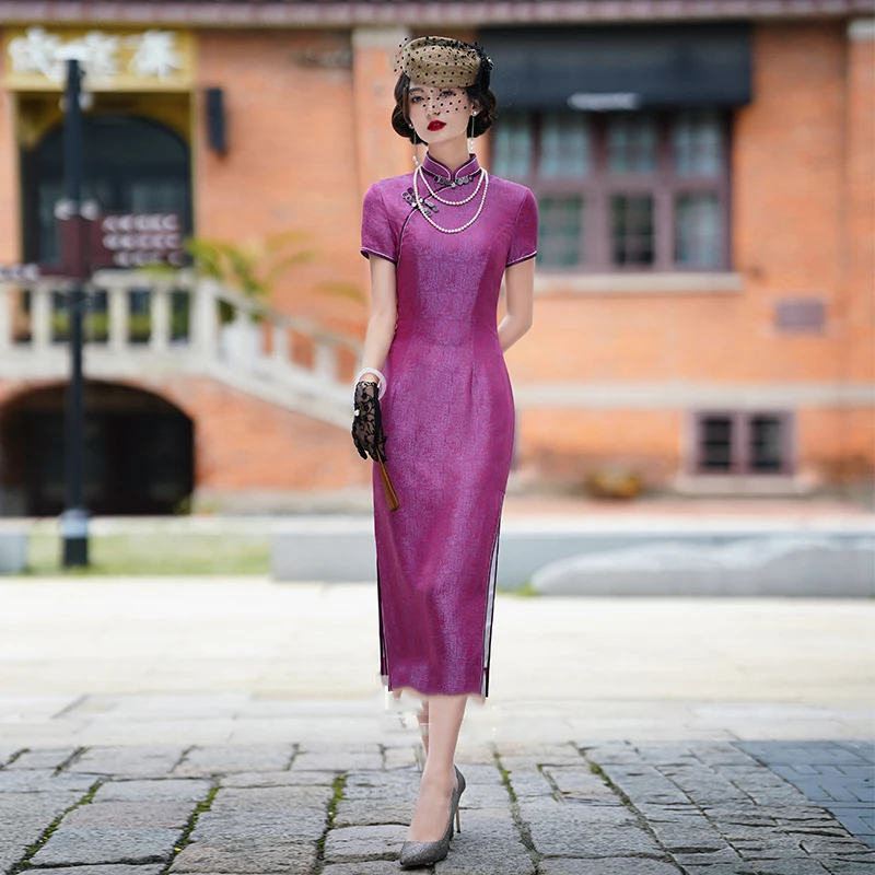 Women's Summer Elegant Silk Qipao Evening Dress Chinese Style Cheongsam Plus Size Cheongsams VintageTraditional Robe Dresses
Women's Summer Elegant Silk Qipao Evening Dress Chinese Style Cheongsam Plus Size Cheongsams VintageTraditional Robe Dresses