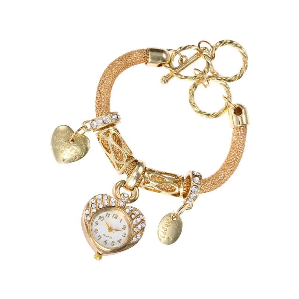 Fashionable Ladies Bracelet Crystal Alloy Rinestone Studded Watch Bracelet Quartz Wrist Decoration Women Watches Gift Heart
Fashionable Ladies Bracelet Crystal Alloy Rinestone Studded Watch Bracelet Quartz Wrist Decoration Women Watches Gift Heart