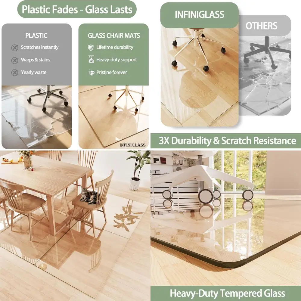 Ultra-Clear Heavy-Duty Chair Mat 46x36 for Hardwood & Low-Pile Carpets - 0.2 Thick, Scratch-Resistant, Non-Slip, Supports 1000 l
Ultra-Clear Heavy-Duty Chair Mat 46x36 for Hardwood & Low-Pile Carpets - 0.2 Thick, Scratch-Resistant, Non-Slip, Supports 1000 l