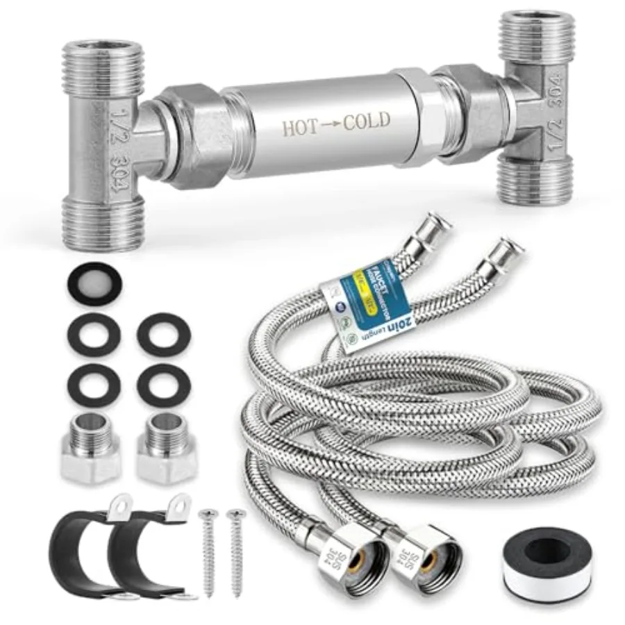 Replacement 304 Stainless Steel Sensor Valve Kit for Instant Hot Water Recirculating Pump System, Includes Valve and 2 x 20-in
Replacement 304 Stainless Steel Sensor Valve Kit for Instant Hot Water Recirculating Pump System, Includes Valve and 2 x 20-in