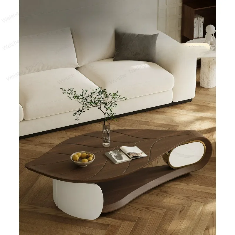 Designer special-shaped leaves coffee table slate walnut leather living room household small apartment medium and ancient
Designer special-shaped leaves coffee table slate walnut leather living room household small apartment medium and ancient