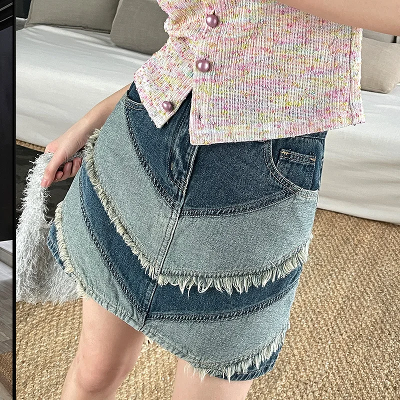 Vintage Tassel Denim Skirt Woman Fashion High Waist Striped Skirt Ladies Casual Simple A-Line Women's Skirts 2023 Summer New
Vintage Tassel Denim Skirt Woman Fashion High Waist Striped Skirt Ladies Casual Simple A-Line Women's Skirts 2023 Summer New
