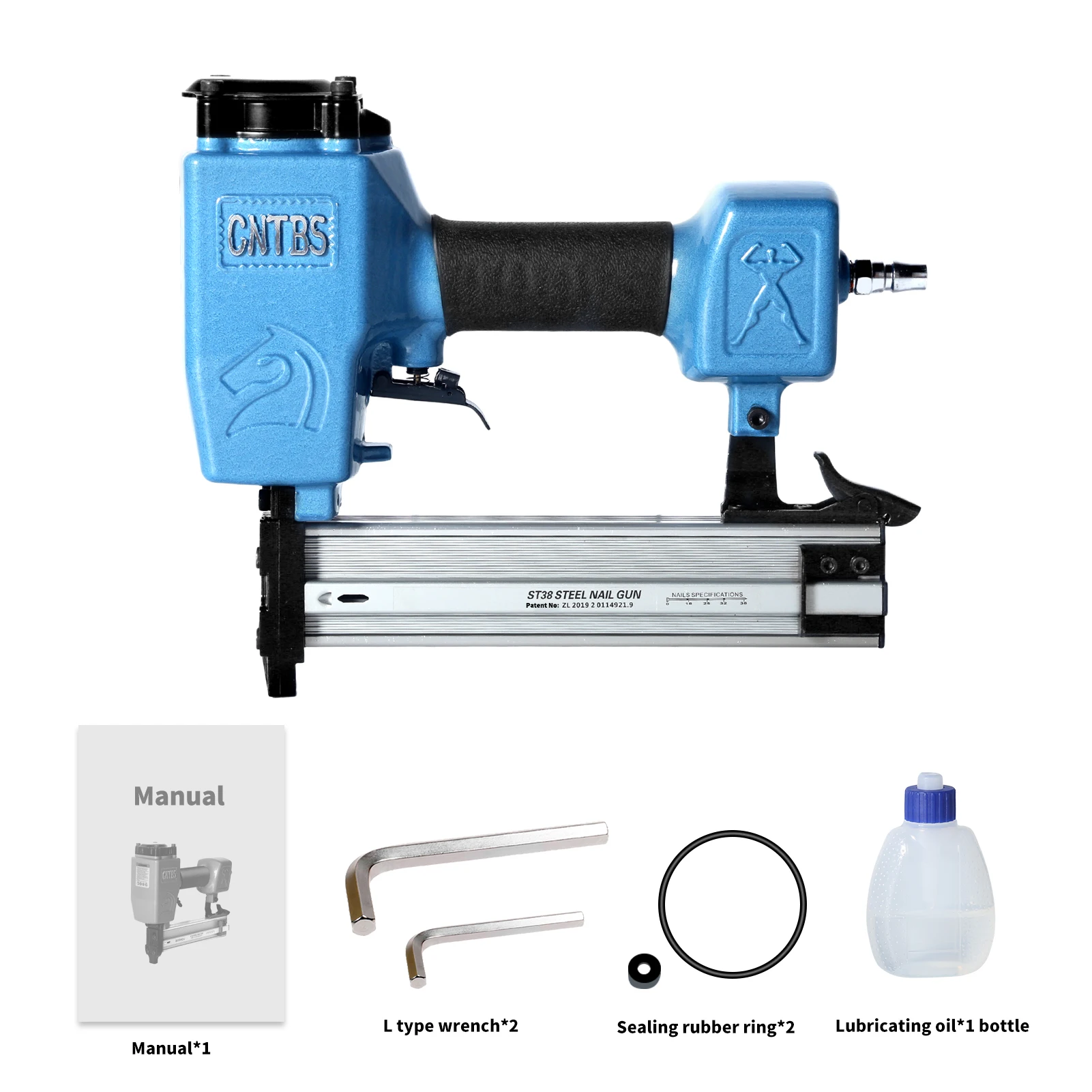 ST38 Pneumatic Steel Nail Gun Concrete Wall Nailer Nailing Machine Woodworking Decoration Tool Spring-type safety touch trigger
ST38 Pneumatic Steel Nail Gun Concrete Wall Nailer Nailing Machine Woodworking Decoration Tool Spring-type safety touch trigger