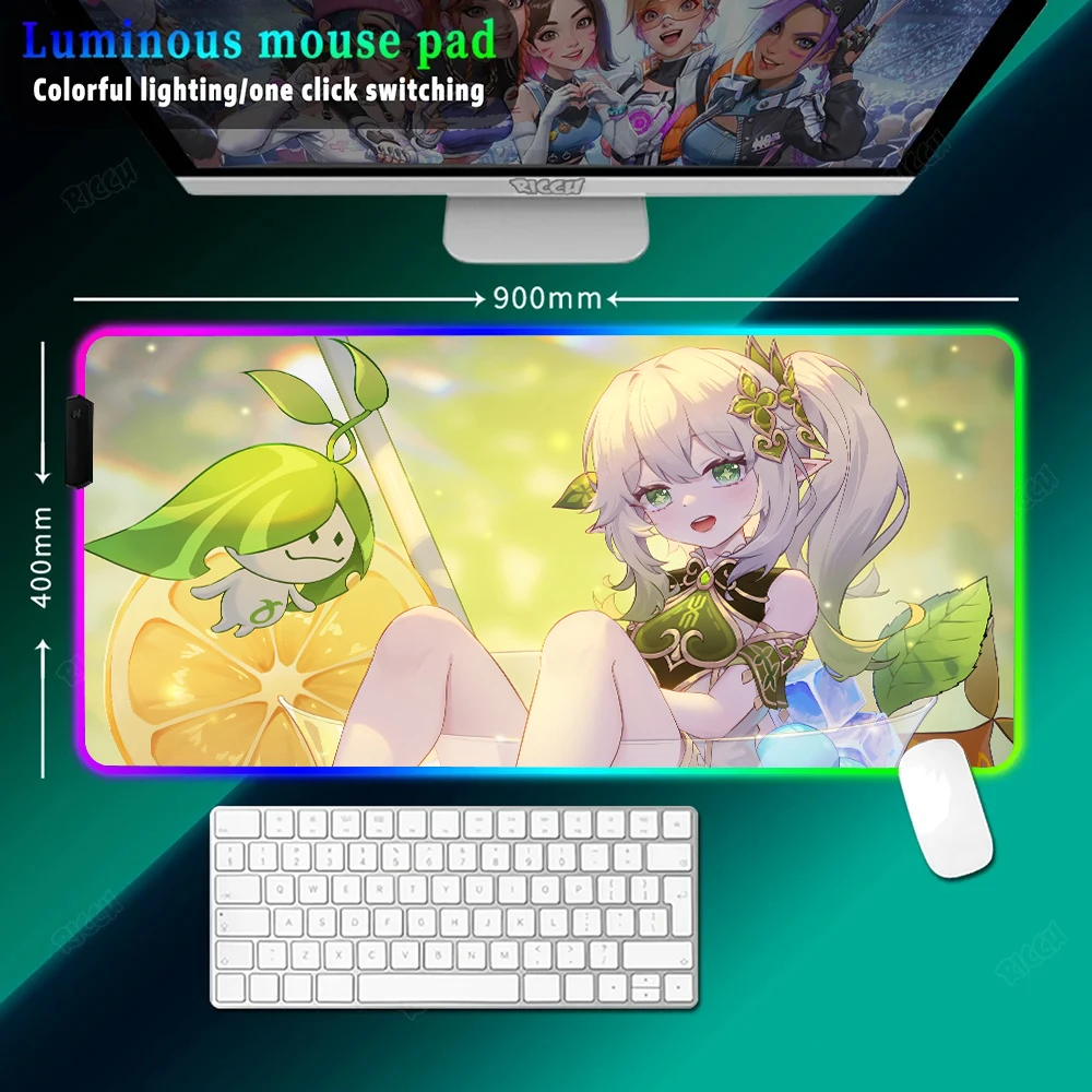 Hot selling item Genshin Impact Nahida HD printing RGB Game Mats Large Keyboard LED Light Desk Pad For Computer Laptop Mouse Pad
Hot selling item Genshin Impact Nahida HD printing RGB Game Mats Large Keyboard LED Light Desk Pad For Computer Laptop Mouse Pad