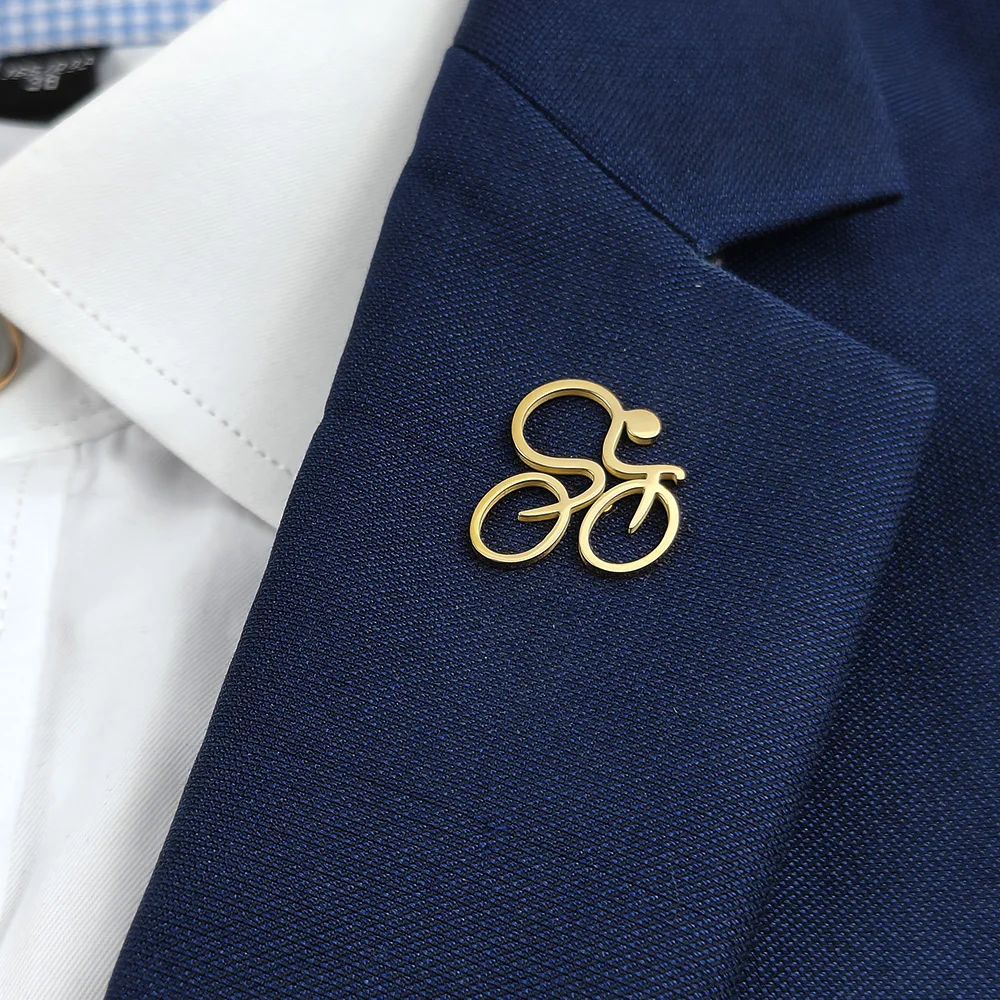 Unique 18K gold-plated stainless steel brooch: cyclist design, fashion lapel pin, gift for friends
Unique 18K gold-plated stainless steel brooch: cyclist design, fashion lapel pin, gift for friends