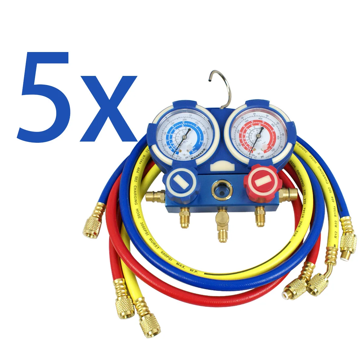 5PC R134a R410a R22 AC A/C Manifold Gauge Set 4FT Colored Hose Air Conditioner
5PC R134a R410a R22 AC A/C Manifold Gauge Set 4FT Colored Hose Air Conditioner