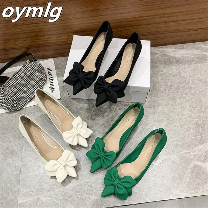 2024 Spring/Summer/Autumn New Women's Pointed Head Shallow Mouth Bow Tie Solid Color Thin Heel Mid Heel Fashion Women's
2024 Spring/Summer/Autumn New Women's Pointed Head Shallow Mouth Bow Tie Solid Color Thin Heel Mid Heel Fashion Women's