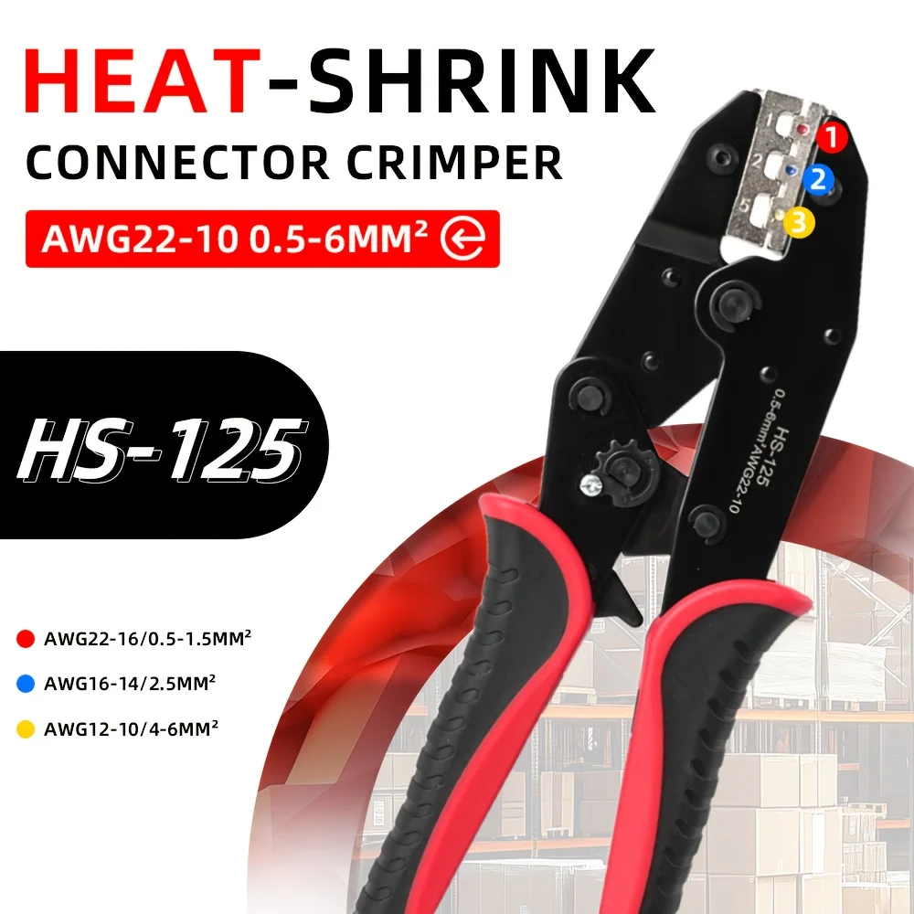 HS-125 стыковые термоусадочные соединители, обжимной инструмент 20-10AWG, клещи для обжима проводов с храповым механизмом, инструменты для обжима клемм с храповым механизмом
HS-125 стыковые термоусадочные соединители, обжимной инструмент 20-10AWG, клещи для обжима проводов с храповым механизмом, инструменты для обжима клемм с храповым механизмом