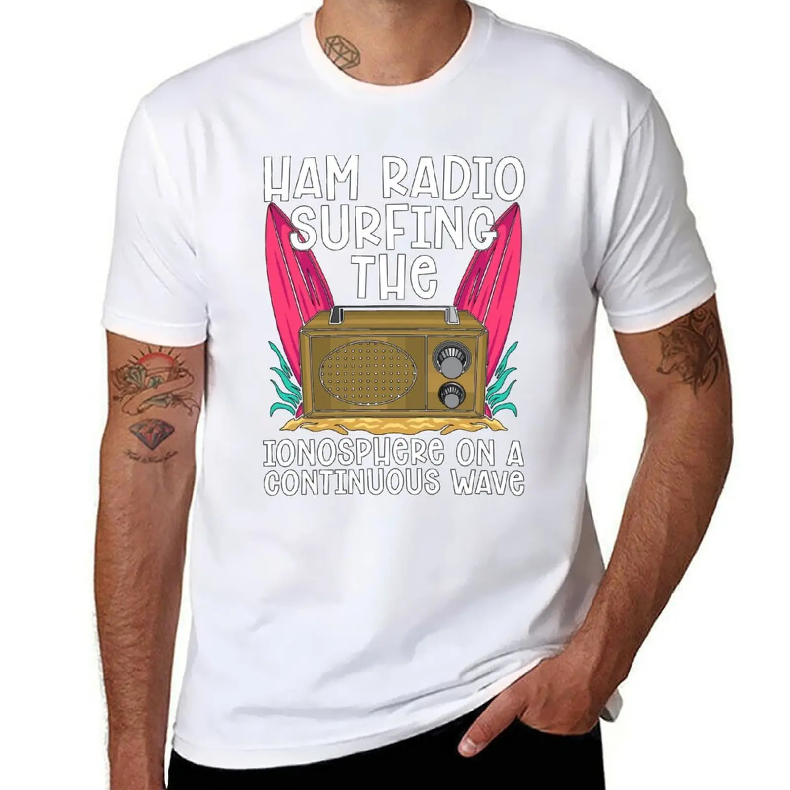Ham Radio Surfing The Ionosphere On Amateur Radio T-Shirt t shirts for man pack cotton man tshirt T-Shirt 
Ham Radio Surfing The Ionosphere On Amateur Radio T-Shirt t shirts for man pack cotton man tshirt T-Shirt