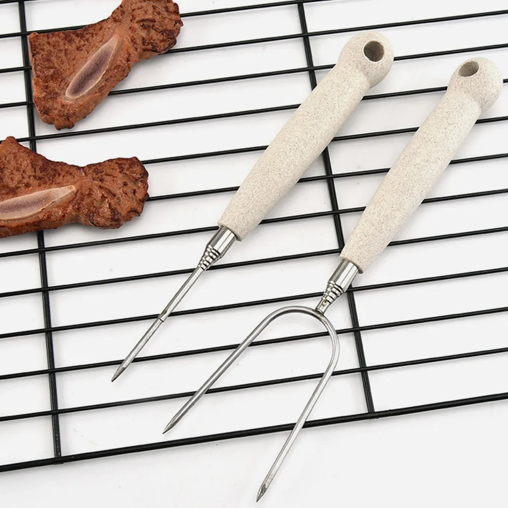 4pcs U shaped Stainless Steel BBQ Fork Telescopic Grill Tools Long H Roasting Meat Fork Camping Cooking Supplies
4pcs U shaped Stainless Steel BBQ Fork Telescopic Grill Tools Long H Roasting Meat Fork Camping Cooking Supplies