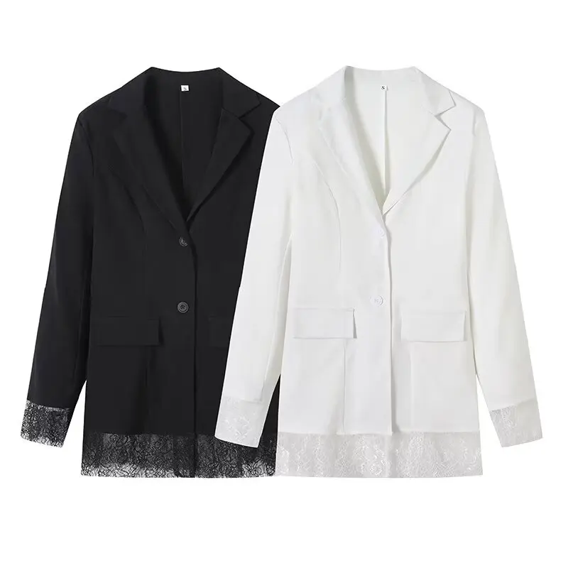 WOMAN 2026 summer new European and American fashion casual patchwork lace slim fit suit jacket retro women's coat Mujer chic
WOMAN 2026 summer new European and American fashion casual patchwork lace slim fit suit jacket retro women's coat Mujer chic