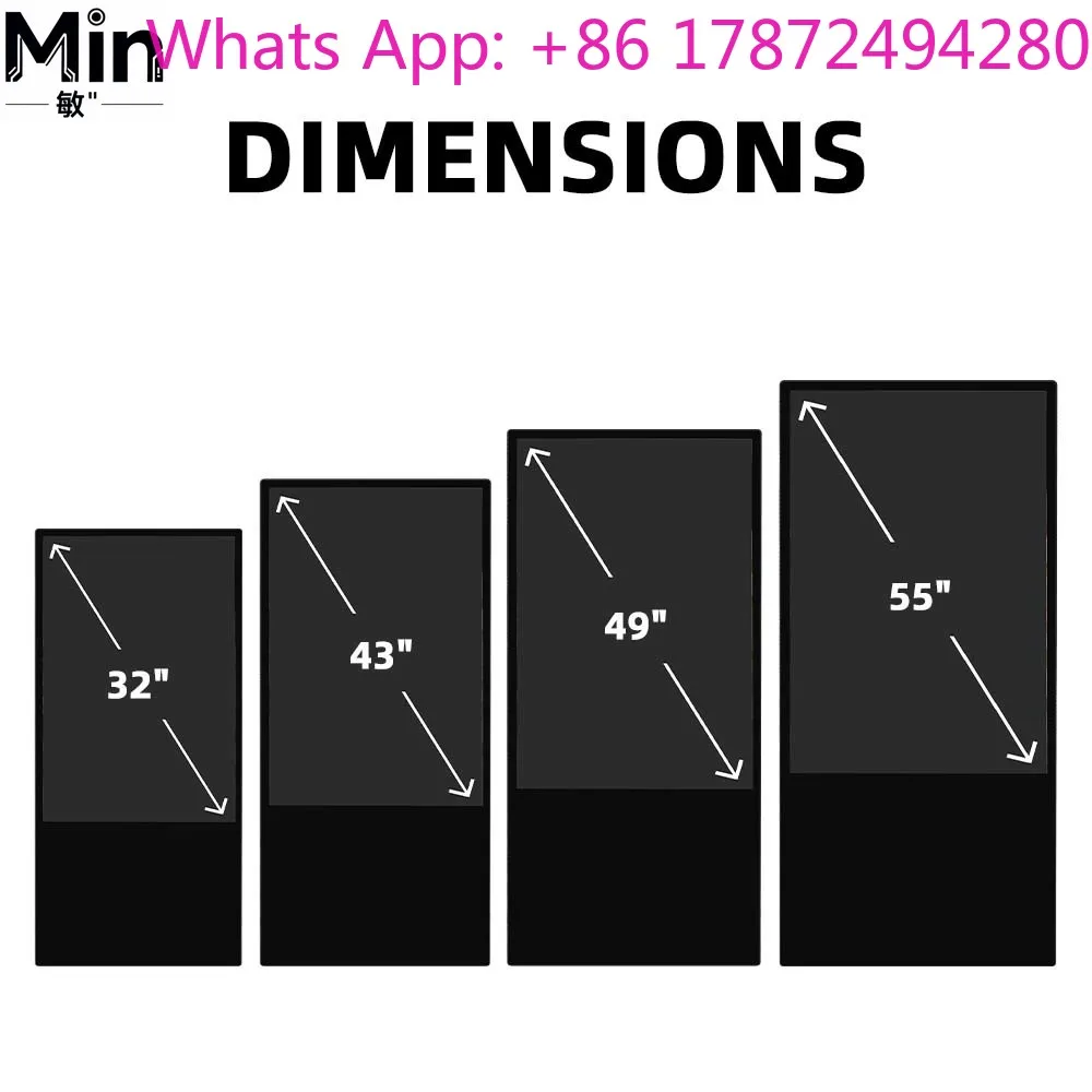 55 Inch Portable LCD Advertising Player Digital Signage Poster Display Screen for Restaurant & Retail
55 Inch Portable LCD Advertising Player Digital Signage Poster Display Screen for Restaurant & Retail