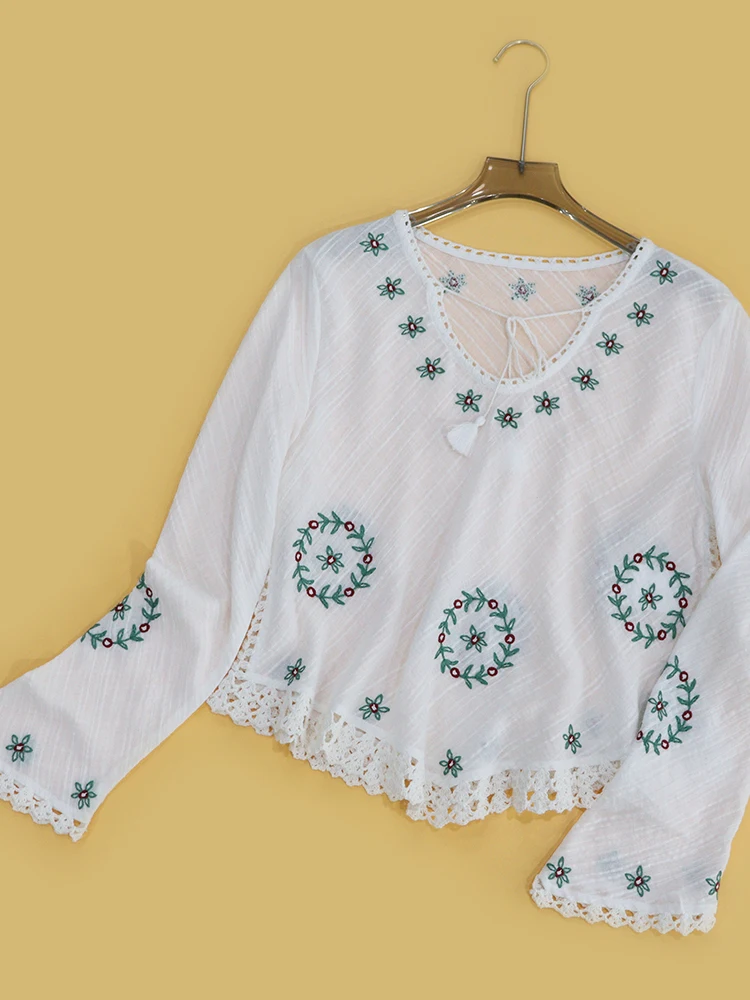 n Heavy Embroidery Bell Sve irt Spring 2026 Early Cotton Long Sve V-Ne Women's Ethnic Sle Faion irt
n Heavy Embroidery Bell Sve irt Spring 2026 Early Cotton Long Sve V-Ne Women's Ethnic Sle Faion irt