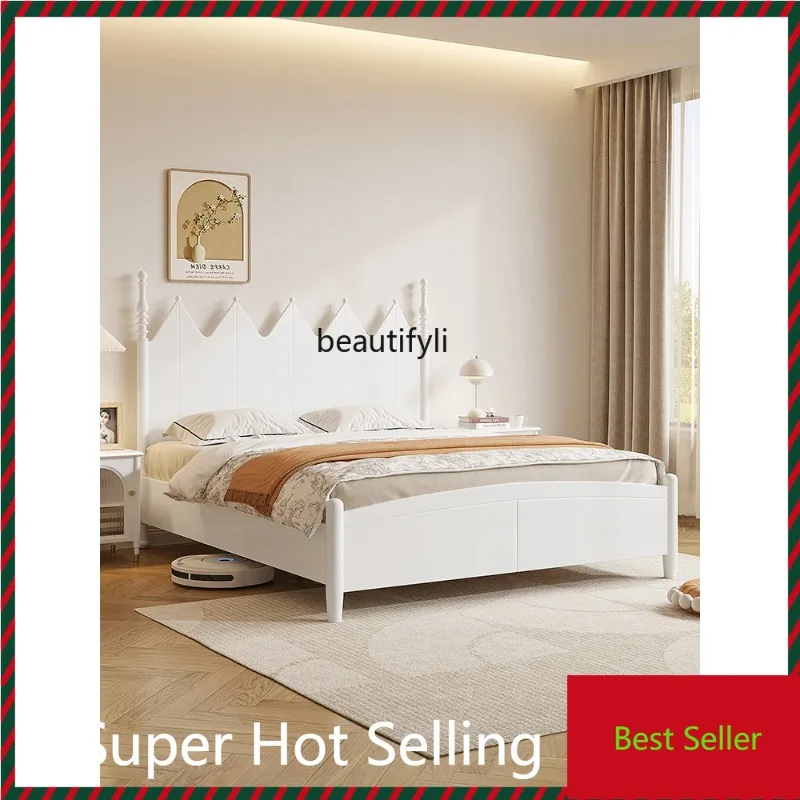 QQ132 Nordic white solid wood 1.8 meters modern simple cream wind single double bed master bedroom American princess bed
QQ132 Nordic white solid wood 1.8 meters modern simple cream wind single double bed master bedroom American princess bed