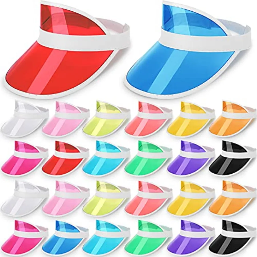 26 Pack Clear Sun Visor Hats Plastic Visor Caps UV Protection Poker Visor Hat Colorful Unisex Sun Visors for Women Men
26 Pack Clear Sun Visor Hats Plastic Visor Caps UV Protection Poker Visor Hat Colorful Unisex Sun Visors for Women Men