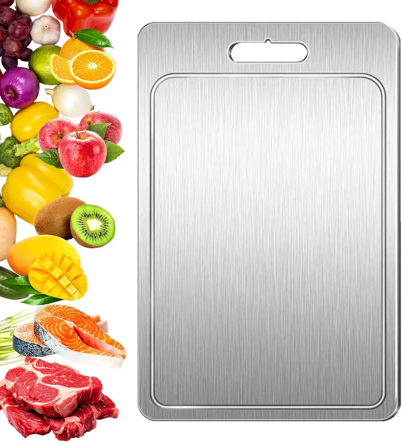 Double-Sided Titanium Cutting Board with Juice Groove, Durable for Meat and Produce (X-Large)
Double-Sided Titanium Cutting Board with Juice Groove, Durable for Meat and Produce (X-Large)