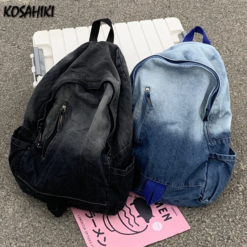 High-capacity Gradient Denim Casual Backpack Vintage All Match Contrast Color Schoolbags Y2k Simple Backpacks for Women Students
High-capacity Gradient Denim Casual Backpack Vintage All Match Contrast Color Schoolbags Y2k Simple Backpacks for Women Students