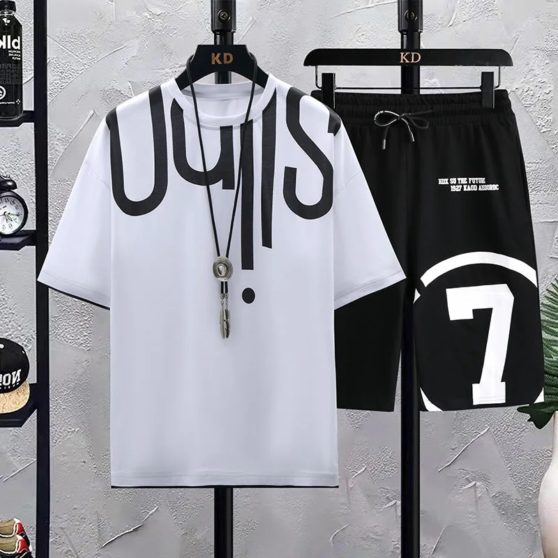 Fashion 2024 Summer Two Piece Men's Sets Casual Cotton T-Shirts And Shorts Pant Youth Sportswear Loose Short-Sleeved Tracksuits
Fashion 2024 Summer Two Piece Men's Sets Casual Cotton T-Shirts And Shorts Pant Youth Sportswear Loose Short-Sleeved Tracksuits