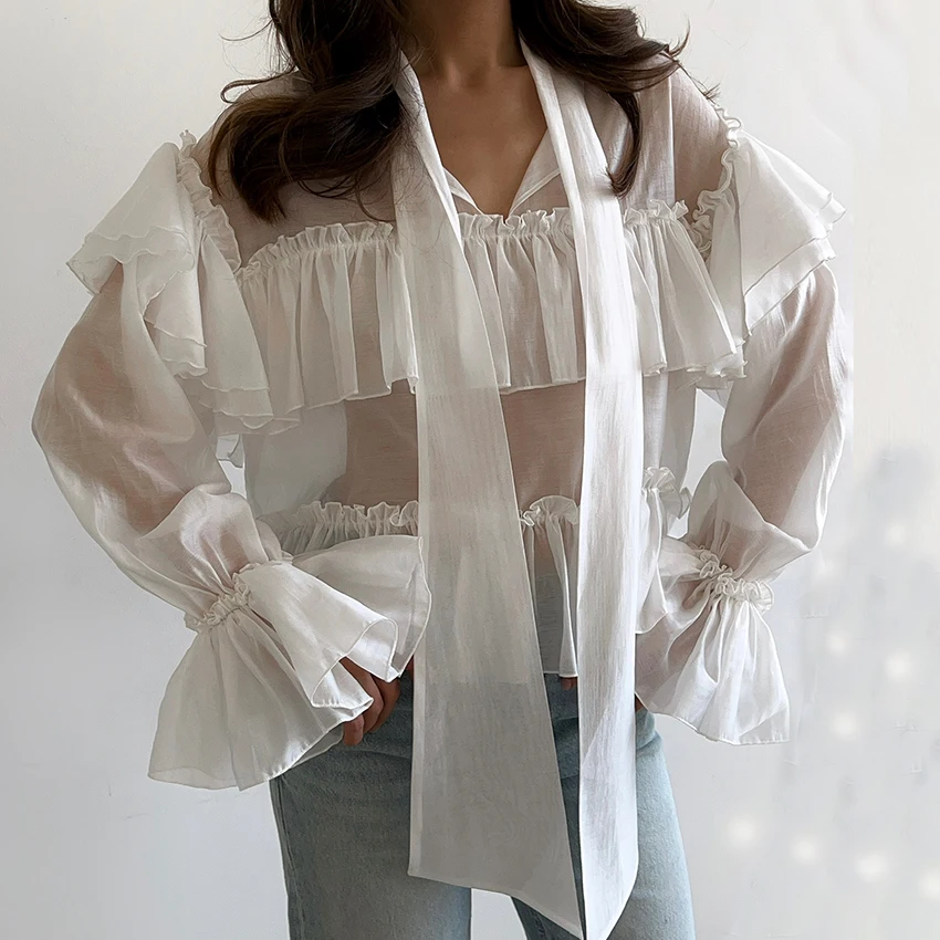 Linad Fashion Summer Ruffles Tops White Shirts Women 2025 Apricot Long Sleeve Female Casual Sheer Blouse Woman Clothing Autumn
Linad Fashion Summer Ruffles Tops White Shirts Women 2025 Apricot Long Sleeve Female Casual Sheer Blouse Woman Clothing Autumn
