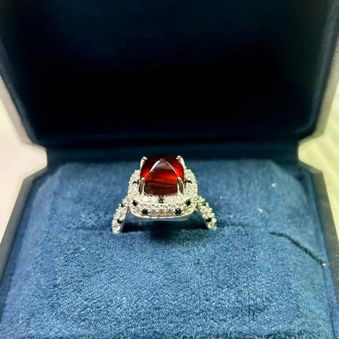 Natural spessartine garnet Solid Sterling Silver Ring Cushion 9mm 5.5 Carats Genuine Sugar Loaf Cutting Women's Ring
Natural spessartine garnet Solid Sterling Silver Ring Cushion 9mm 5.5 Carats Genuine Sugar Loaf Cutting Women's Ring
