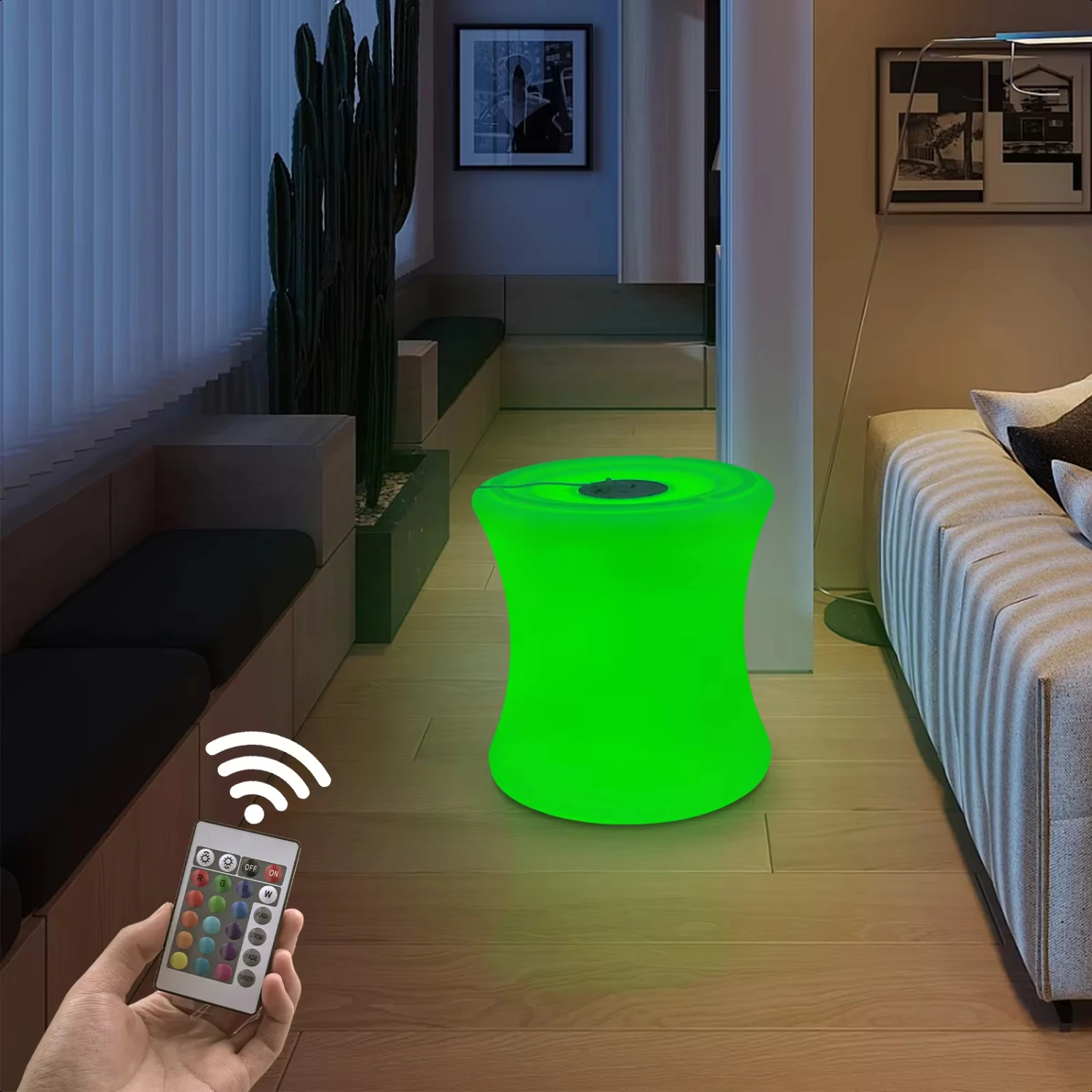 16 inch Rechargeable Light Lamp Stool Seat with Remote Outdoor RGB Color Changing Light Stool Chair
16 inch Rechargeable Light Lamp Stool Seat with Remote Outdoor RGB Color Changing Light Stool Chair