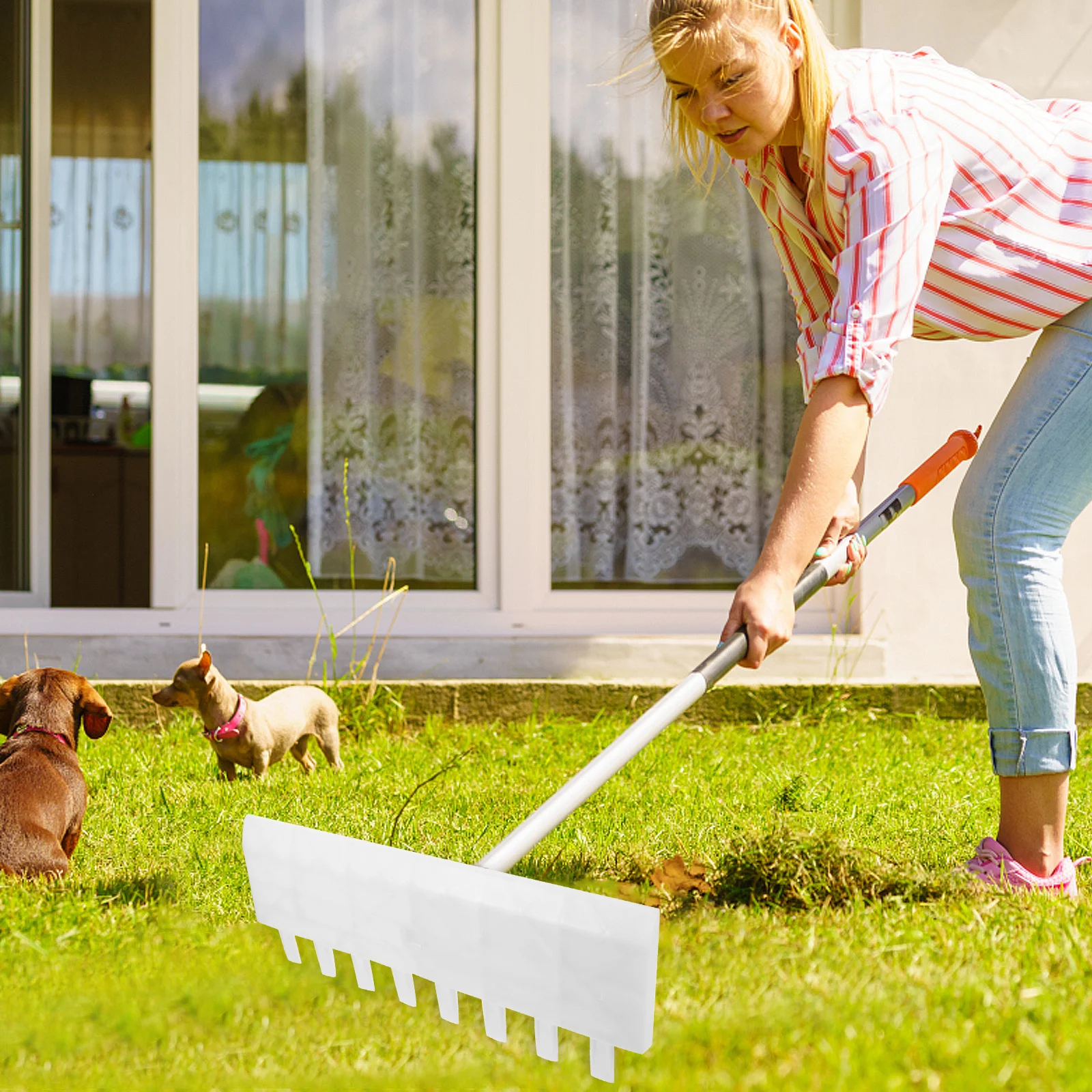 Plastic Garden Leaf Rake For Lawns Heavy Duty Lawn Tools Yard Rake Lightweight Shrub Raking Tool For Artificial Grass Weed
Plastic Garden Leaf Rake For Lawns Heavy Duty Lawn Tools Yard Rake Lightweight Shrub Raking Tool For Artificial Grass Weed