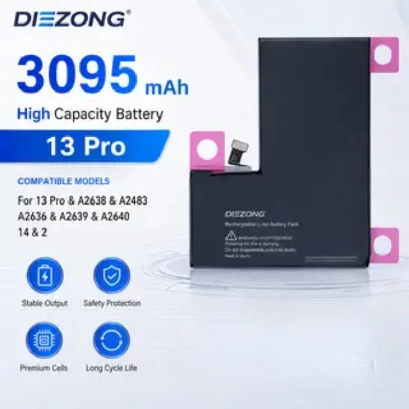 Battery for IPhone 13 Pro Mobile Phone Battery High Quality High Capacity Battery Replacement Bateria Grade A Cell in stock
Battery for IPhone 13 Pro Mobile Phone Battery High Quality High Capacity Battery Replacement Bateria Grade A Cell in stock