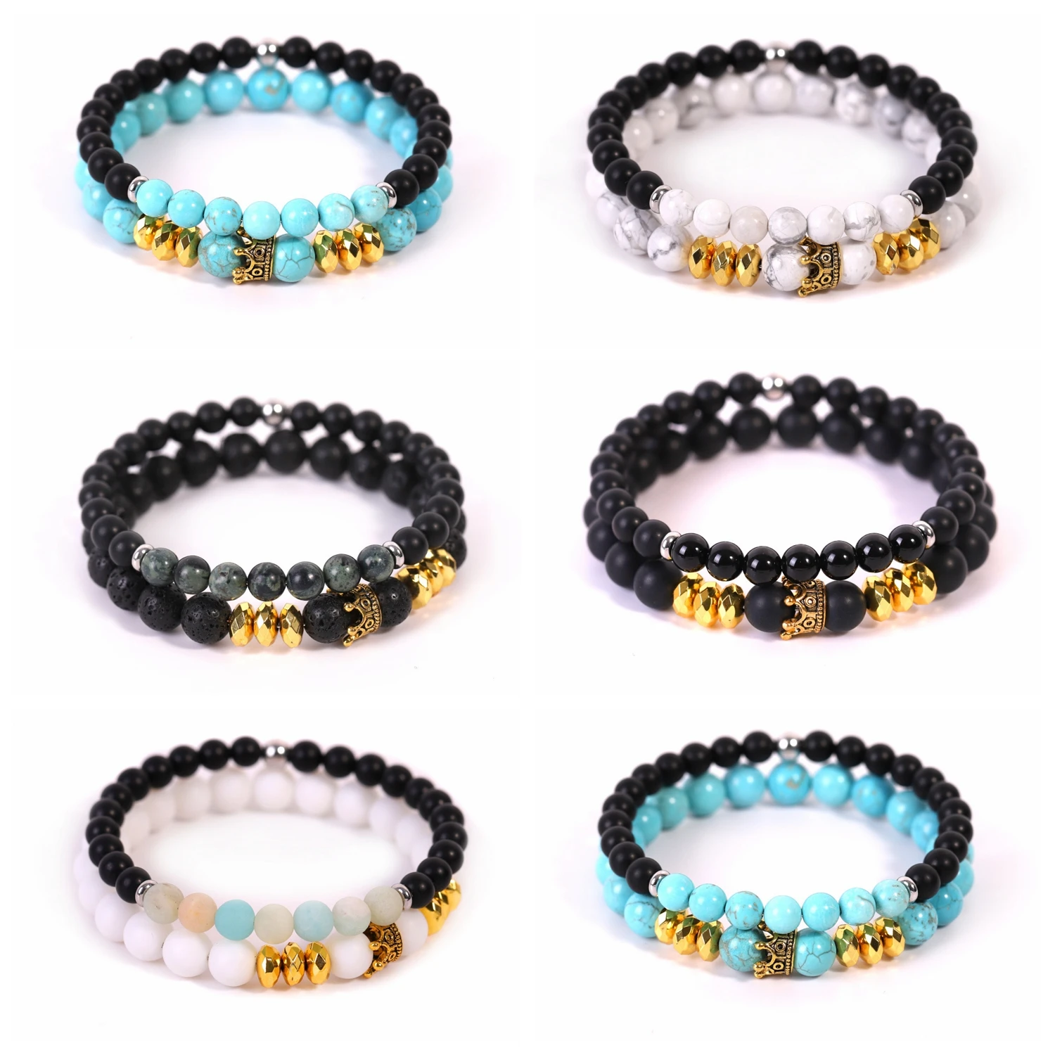 Naturual Gemstone Couple Friendship Bracelets Energy Balancing Yoga Gold Crown Bangle for Women Elastic String Beaded Jewelry
Naturual Gemstone Couple Friendship Bracelets Energy Balancing Yoga Gold Crown Bangle for Women Elastic String Beaded Jewelry