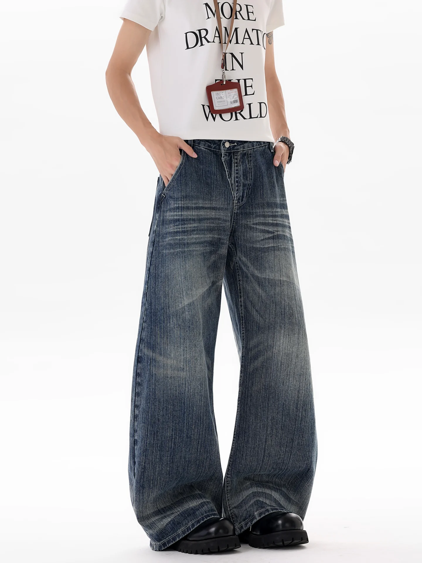 Washed American Jeans Men's Loose Straight Leg Wide Leg Long Pants Bamboo Fiber Design Casual Fashion Youth Style
Washed American Jeans Men's Loose Straight Leg Wide Leg Long Pants Bamboo Fiber Design Casual Fashion Youth Style