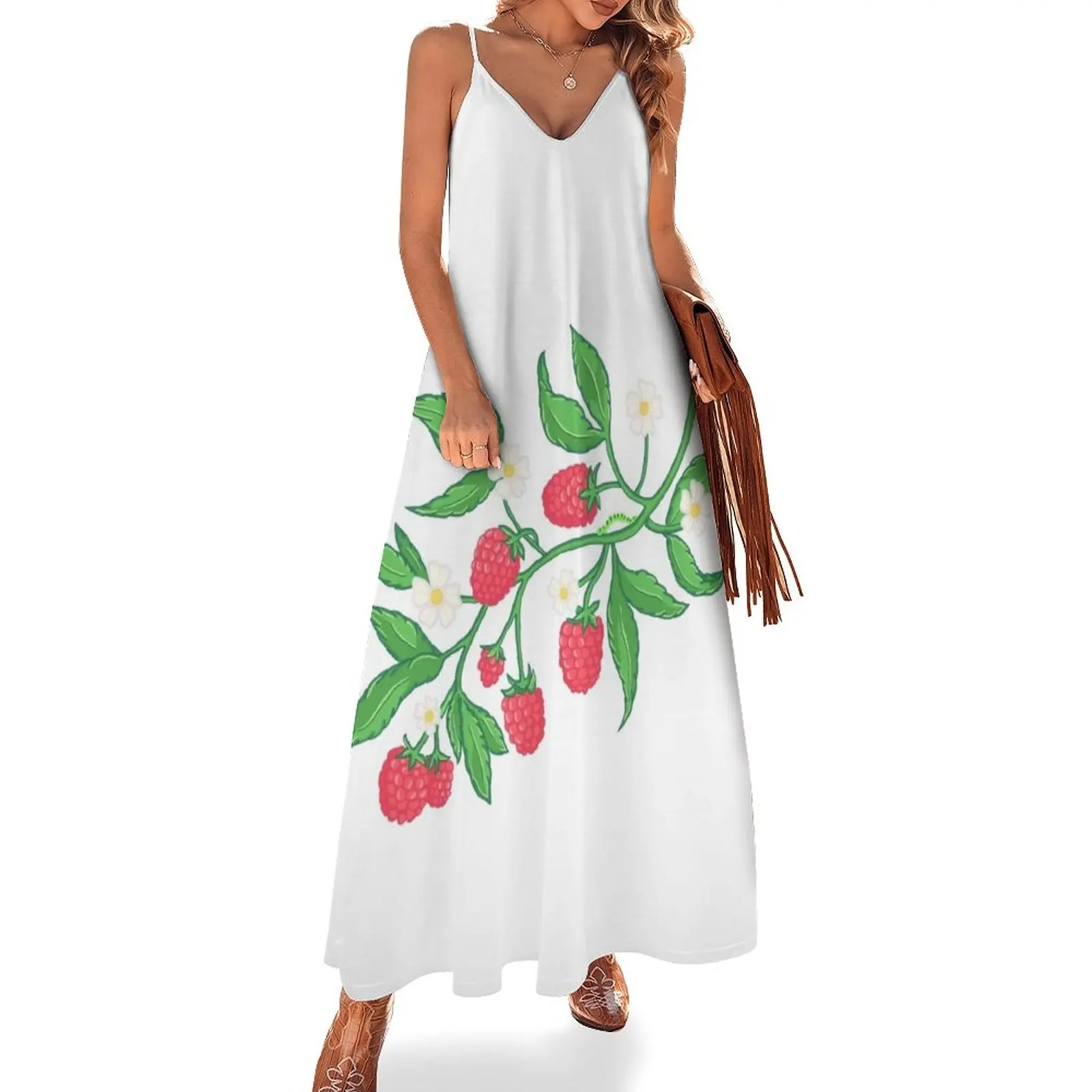 Vintage Style Raspberries with White Flowers Sleeveless Dress Women's summer dress bandage dress
Vintage Style Raspberries with White Flowers Sleeveless Dress Women's summer dress bandage dress