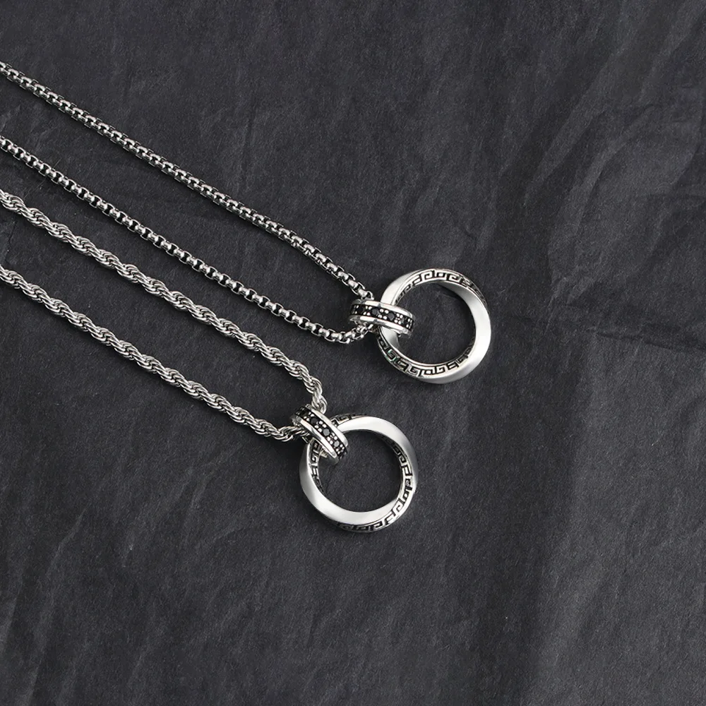 Male Mobius Double Circle Necklace Rhinestone Inlaid Hip Hop Pendant Simple Daily Wear Cold Wind Clavicle Chain Fashion Jewelry
Male Mobius Double Circle Necklace Rhinestone Inlaid Hip Hop Pendant Simple Daily Wear Cold Wind Clavicle Chain Fashion Jewelry