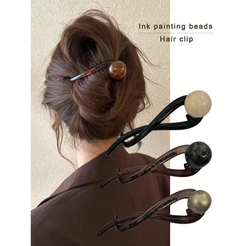 3pcs/2pcs/1pc Vintage Coffee Color Pearl Straight Hair Clip New High-End Twist Hair Clip, Suitable For Women's Commute, Daily Updo Styling, Simple Elegant Spring Summer Hair Accessory
3pcs/2pcs/1pc Vintage Coffee Color Pearl Straight Hair Clip New High-End Twist Hair Clip, Suitable For Women's Commute, Daily Updo Styling, Simple Elegant Spring Summer Hair Accessory