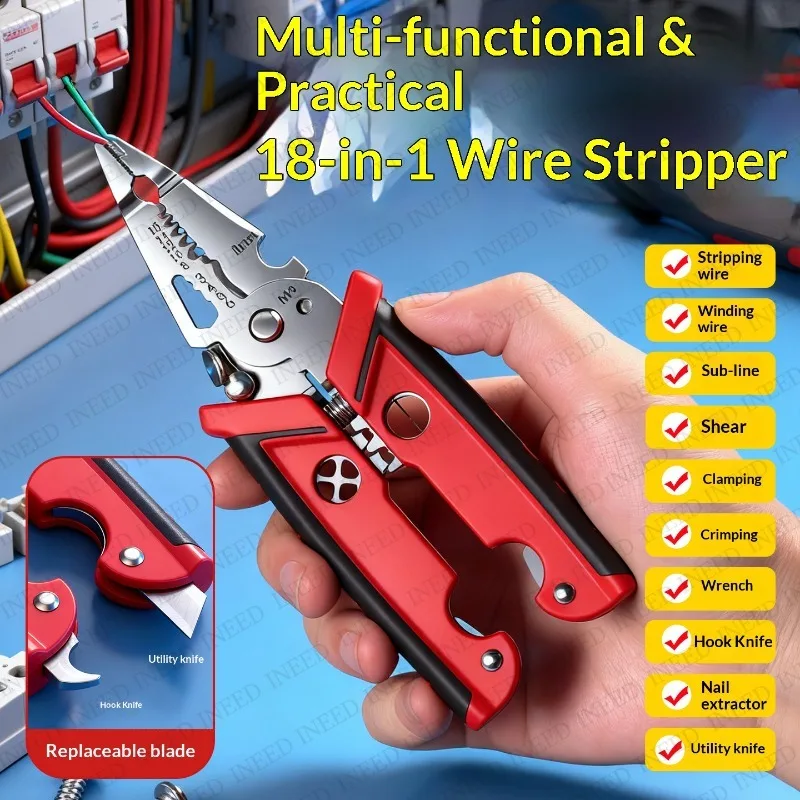 Multi Purpose Wire Stripping Pliers Manual Wire Pressing And Splitting Multifunctional Electrician Pliers For Wire Cutting
Multi Purpose Wire Stripping Pliers Manual Wire Pressing And Splitting Multifunctional Electrician Pliers For Wire Cutting