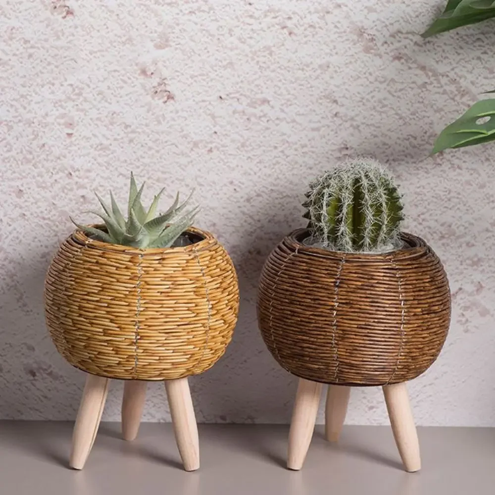 Fashion Rattan Woven Flower Pot Creative Flower Planters With Removable Legs Durable Hand Wove Plant Stand Clear pots for plants
Fashion Rattan Woven Flower Pot Creative Flower Planters With Removable Legs Durable Hand Wove Plant Stand Clear pots for plants