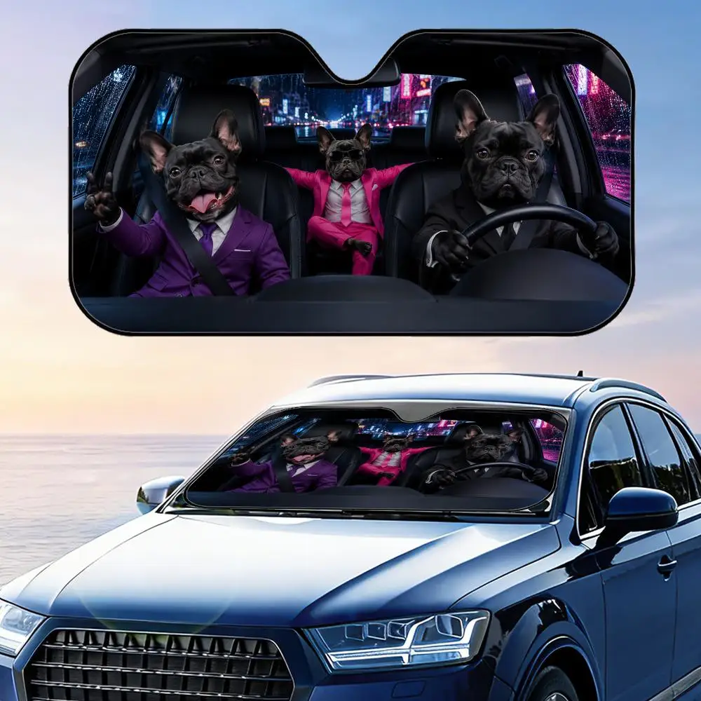 Driver French Bulldog in Suit Sun Visor Car Windshield Sunshade UV Protection Reflective Foldable Heat Insulation Cover
Driver French Bulldog in Suit Sun Visor Car Windshield Sunshade UV Protection Reflective Foldable Heat Insulation Cover