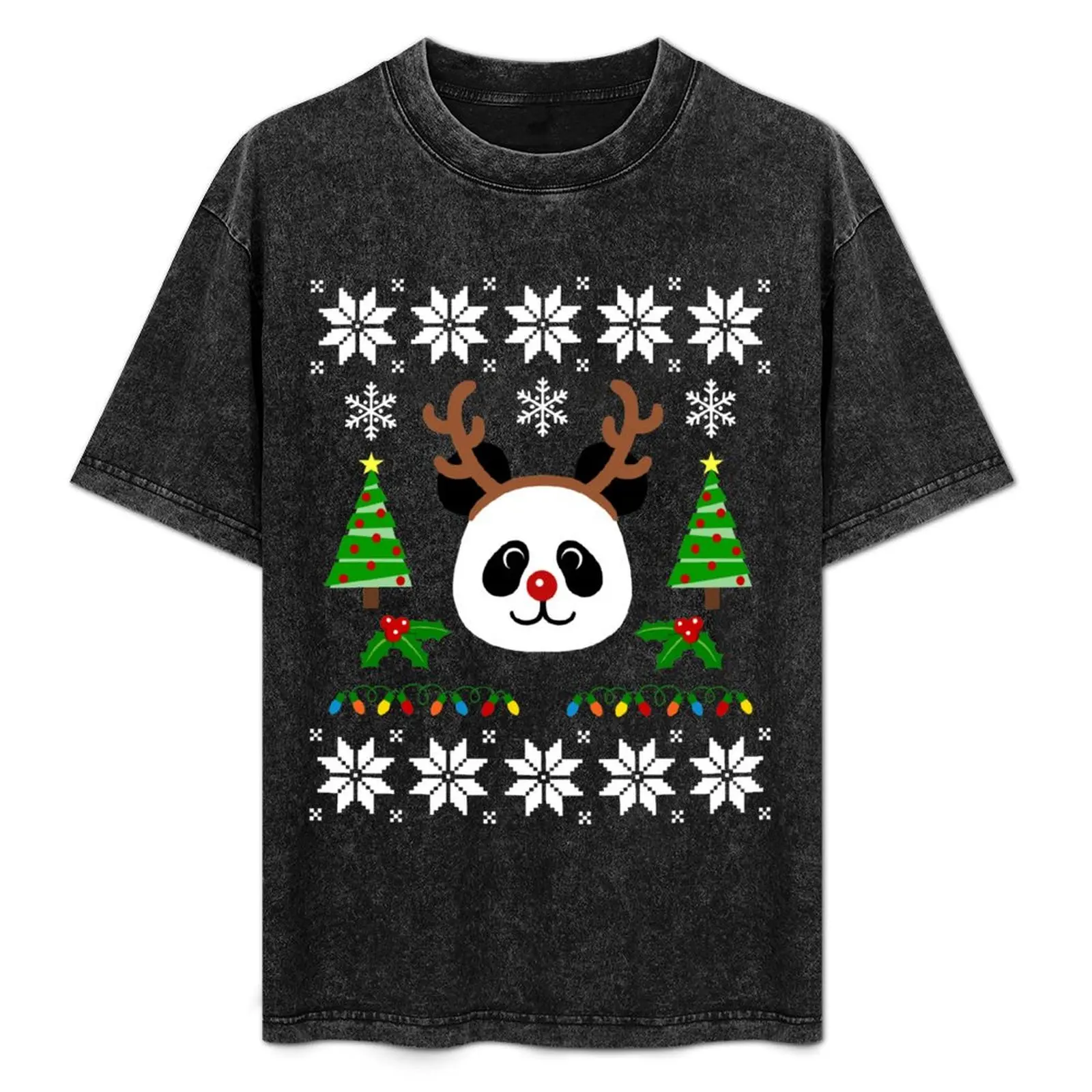 Christmas Panda Antlers T-Shirt Basic Solid Tee for Daily Use
Christmas Panda Antlers T-Shirt Basic Solid Tee for Daily Use