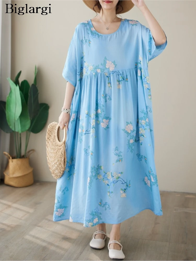 Oversized Summer Bohemian Style Long Flower Floral Dress Women Ruffle Fashion Loose Pleated Ladies Dresses A-Line Woman Dress
Oversized Summer Bohemian Style Long Flower Floral Dress Women Ruffle Fashion Loose Pleated Ladies Dresses A-Line Woman Dress